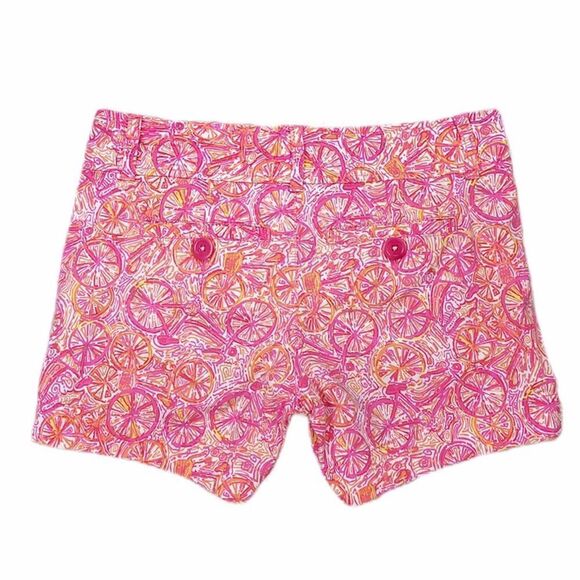 Lilly Pulitzer Callahan Shorts Ten Speed Bicycle Pink Orange Slice Print Size 0 - Picture 2 of 8